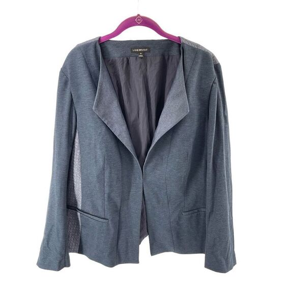 Lane Bryant blazer coat jacket color block navy gray 26 EUC - Picture 4 of 13